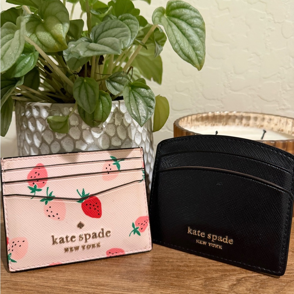 Kate Spade Pink Strawberry and Black Cardholders